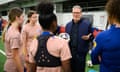 Keir Starmer speaks with the England Under-17 women’s football team
