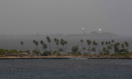 A vast cloud of Sahara dust limits visibility in the city of San Juan, Puerto Rico on Monday.