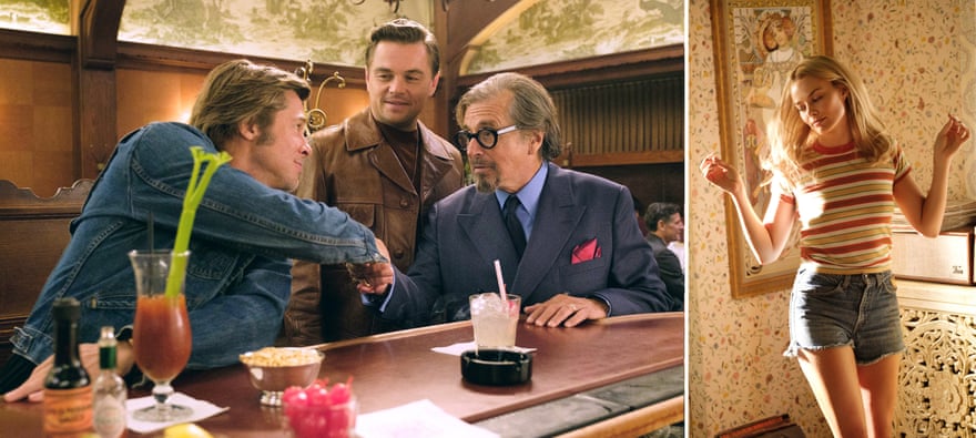 Brad Pitt, Leonardo DiCaprio and Al Pacino in Once Upon a Time in Hollywood; Margot Robbie plays Sharon Tate.