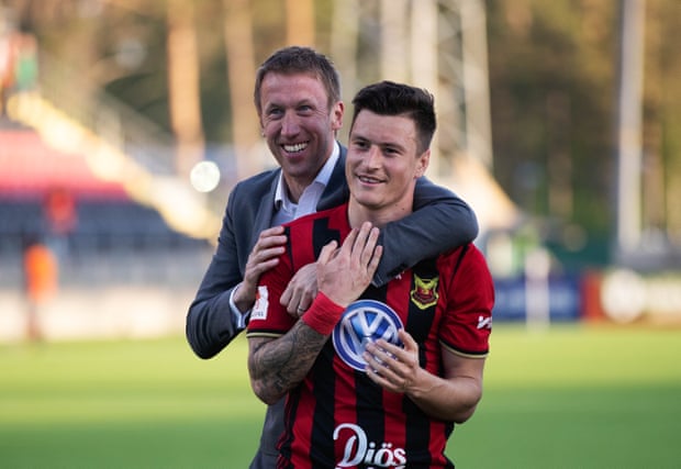 ‘He just won’t waver’: what Chelsea can expect from Graham Potter | Chelsea 2 Graham Potter and Jamie Hopcutt at Östersund in 2018.
