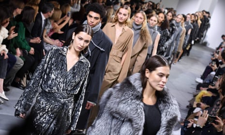 Models walk the runway for the Michael Kors collection during New York fashion week in February this year