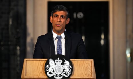 Rishi Sunak gave a 10-minute speech in Downing Street on Friday night.