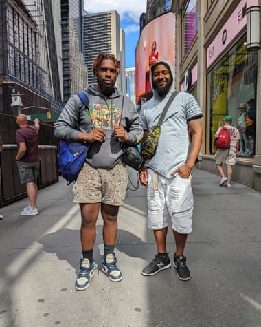 Josiah Abraham, left, and Demetri Rose, right, from the Bronx, New York.