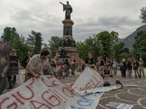 Animal rights protesters in Trento