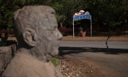 The bust of assassinated apartheid president Hendrik Verwoerd in front of a museum in Orania.