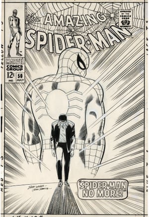 Original cover art, Amazing Spider-Man No. 50; pencils, John Romita; inks, Mike Esposito; July 1967.