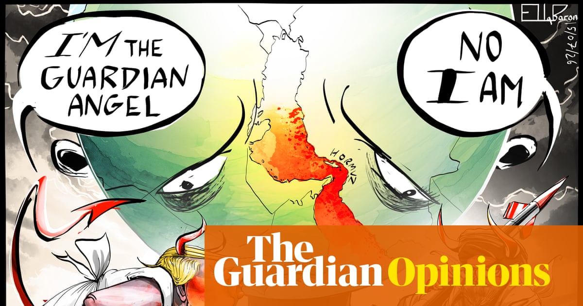 Ella Baron on the US, Iran and the strait of Hormuz – cartoon
