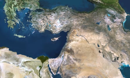 The eastern Mediterranean Sea.