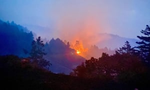 The CZU fire seen from the Cotoni-Coast National Monument in Santa Cruz County.