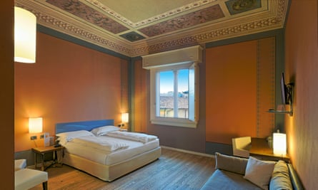 I Portici hotel bedroom, Bologna, Italy