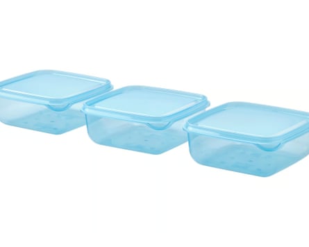 Three-pack of Ikea PRUTA Food containers.