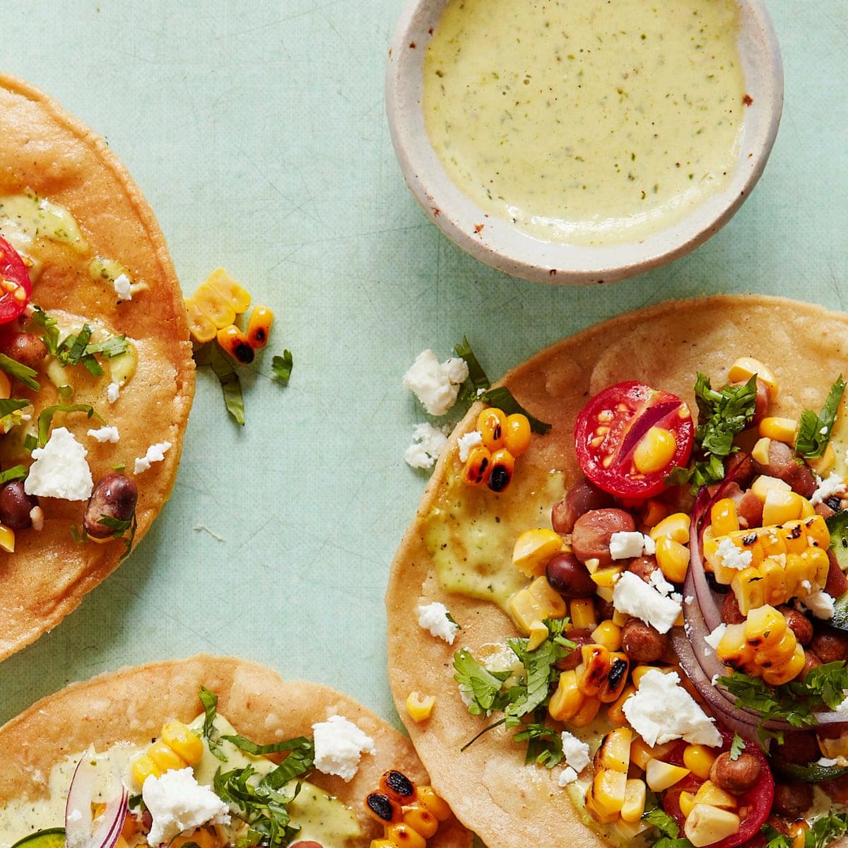 Thomasina Miers Recipe For Charred Corn And Bean Tostadas With Jalapeno Aioli Food The Guardian Thomasina Miers Recipe For Charred Corn And Bean Tostadas With Jalapeno Aioli Food The Guardian