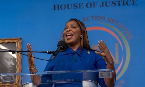 New York State Attorney General Letitia James speaks during a Martin Luther King Jr. Day event in Harlem National Action Network event last Monday.