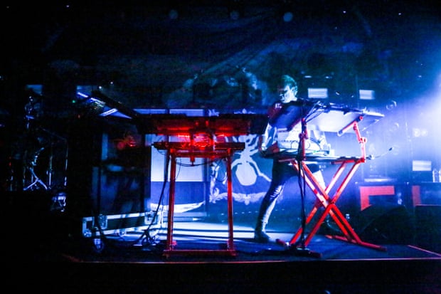 Standard bearer … Liam Howlett of the Prodigy performing in Liverpool.