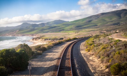 Railroad on the Californian coast.