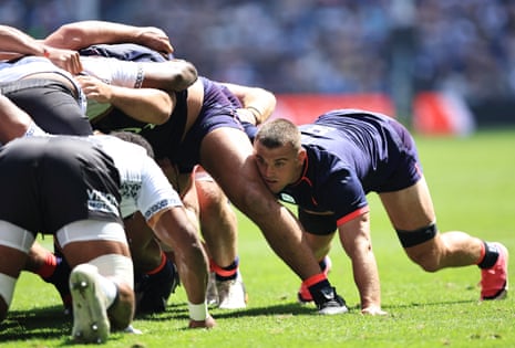 England's Ben Earl during a scrum