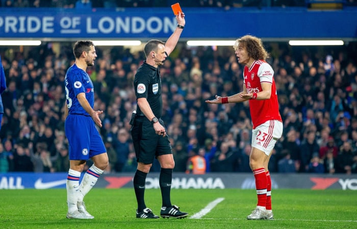David Luiz S Red Card Leaves Arsenal Pondering Philosophical Matters Barney Ronay Football The Guardian