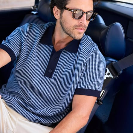 Wax London Ladder Stripe Turin Polo