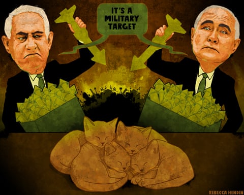 Rebecca Hendin on the cruelty of Putin and Netanyahu – cartoon, panel 1