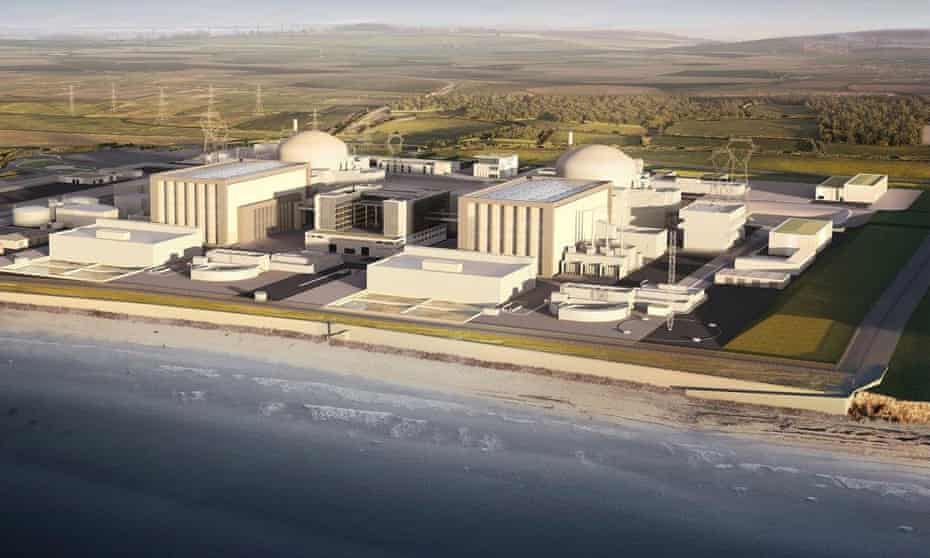 The planned Hinkley Point C nuclear reactor in Somerset