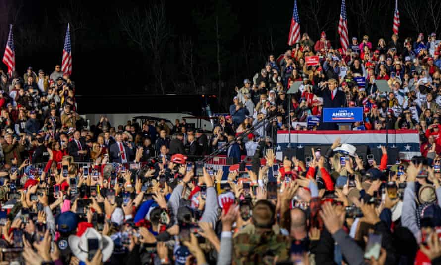 Thousands turn out in Conroe, near Houston, to hear Donald Trump.