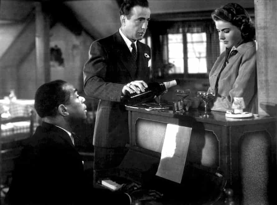 Dooley Wilson, Humphrey Bogart and Ingrid Bergman in Casablanca film