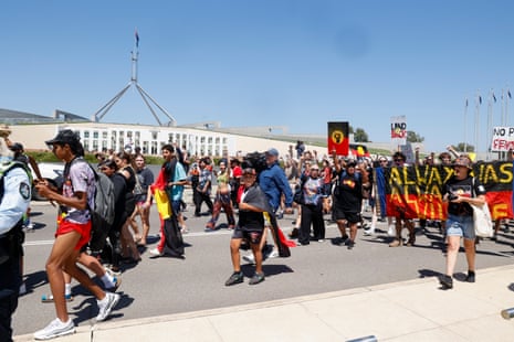 The Invasion Day march in Canberra