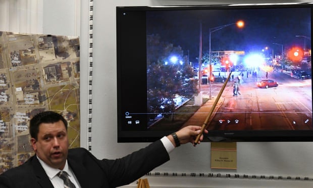 James Armstrong, a photographic expert in the Wisconsin State Crime Lab, testifies about drone video during the Kyle Rittenhouse trial in in Kenosha, Wisconsin, on Tuesday.