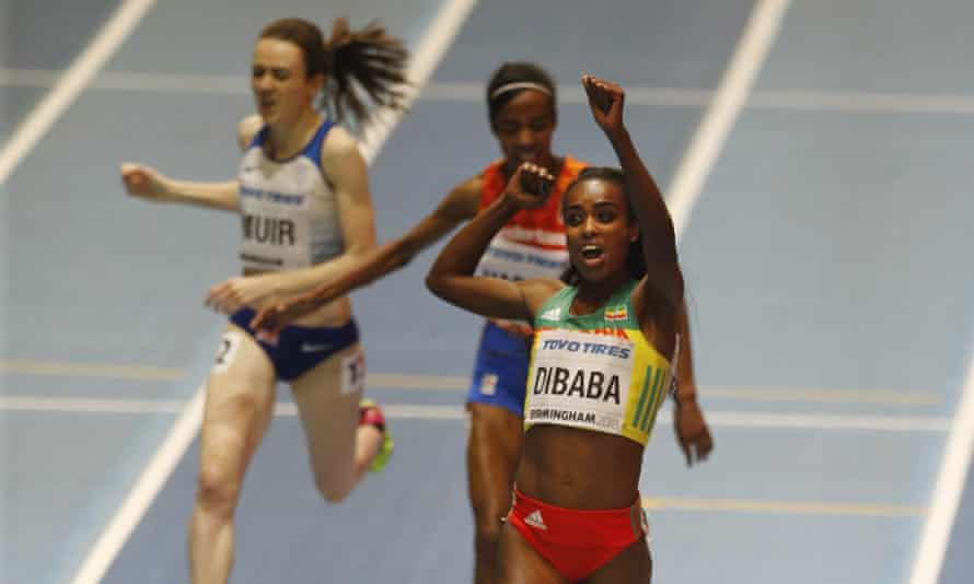 Laura Muir wins bronze in the world indoor 3,000m behind Genzebe Dibaba (gold) and Sifan Hassan.