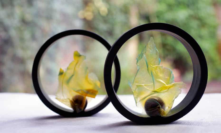 Chocolate, scotch bonnet, fermented passion fruit at The Walled Garden, Manchester.