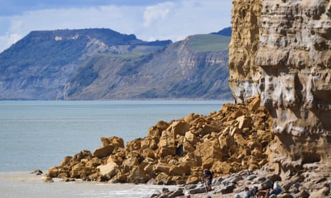 A cliff fall in Dorset