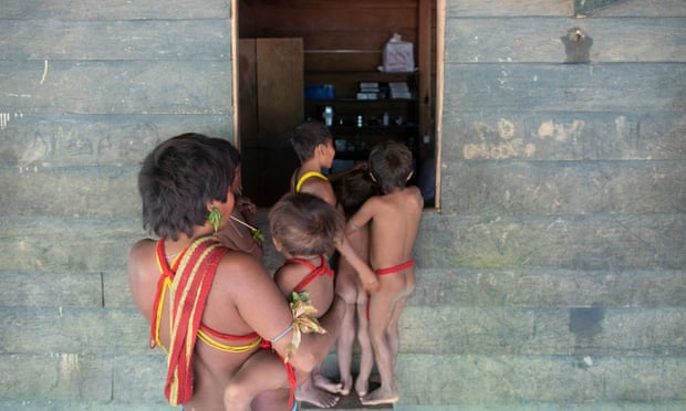 People in the Yanomami reserve in the Amazon, where four people have died from Covid-19.
