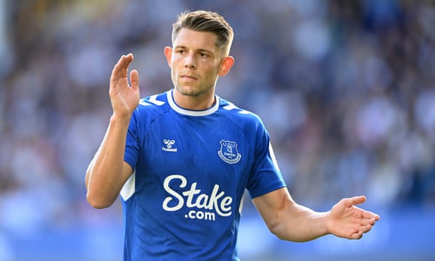 James Tarkowski during his league debut for Everton against Chelsea at Goodison Park on 6 August