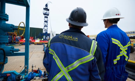 Cuadrilla workers at fracking site near Blackpool