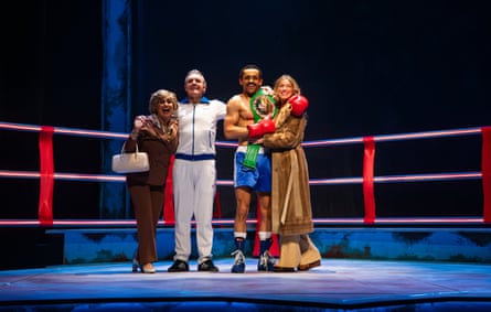 (from left) Helen Carter, Mark Moraghan, Aron Julius and Amber Blease in Conteh.