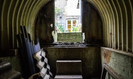 The inside of Martin Stanley’s Anderson shelter at his home in south London.
