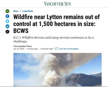 The Vancouver Sun’s coverage of the Lytton wildfire.