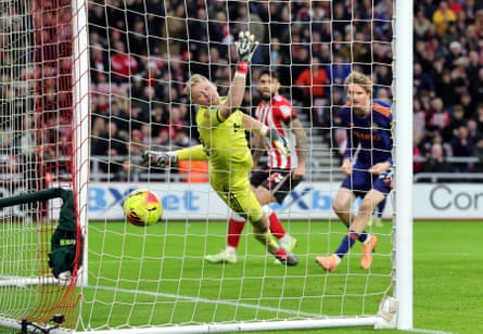 Newcastle’s Nick Woltemade scores with a towering header … into his own goal.