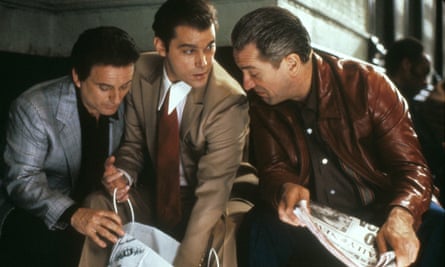 Liotta (centre) with Joe Pesci and Robert De Niro in Goodfellas.
