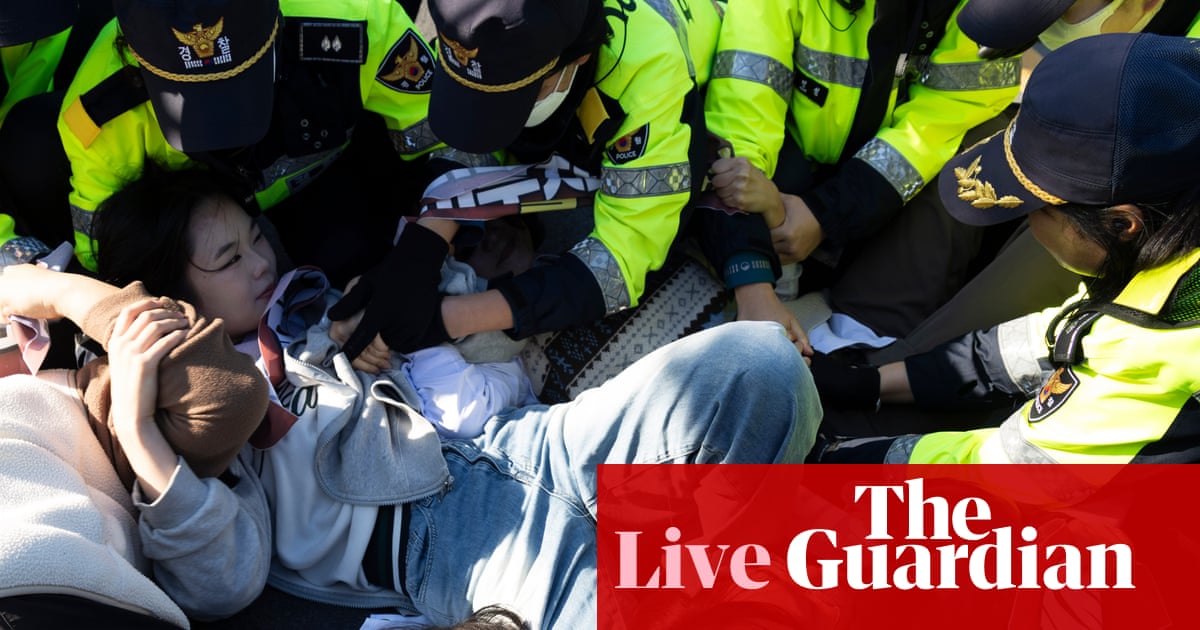 ‘No Trump’ protests in South Korea as US president finalises trade deal with Lee Jae Myung - US politics live