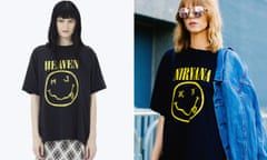 Left, the Marc Jacobs design, and right, the Nirvana original.