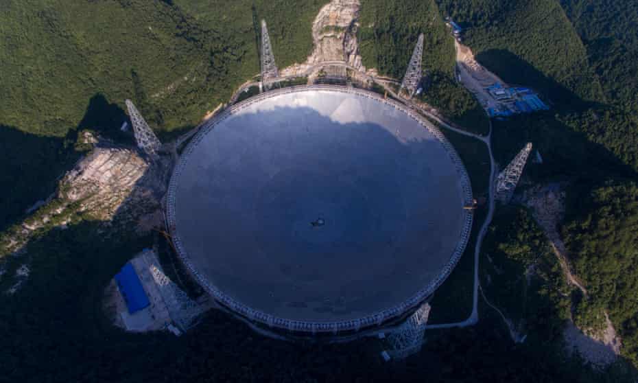 The Five-hundred-meter Aperture Spherical Telescope in China’s Guizhou Province.