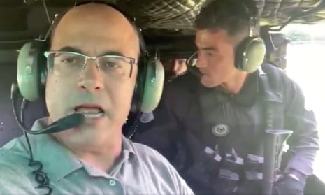 Wilson Witzel onboard the helicopter