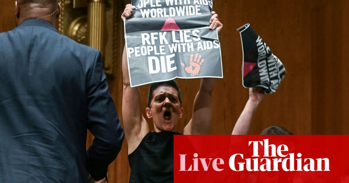RFK Jr defends downsizing health department as protesters disrupt Senate hearing – as it happened 1