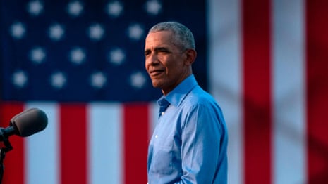 Barack Obama likens Donald Trump to 'crazy uncle' in Joe Biden rally speech – video
