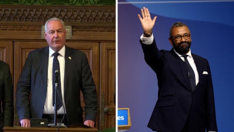 The moment James Cleverly dropped out of the Tory leadership race – video 