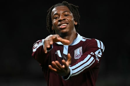 Johan Manzambi strikes a pose after scoring the winner