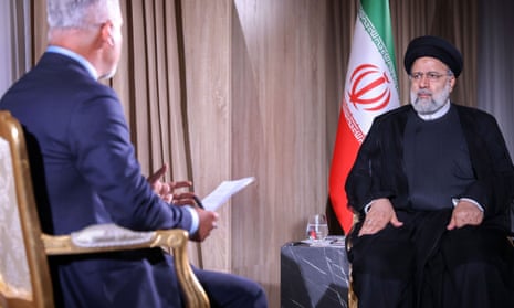 Iranian President Ebrahim Raisi interview with Aljazeera in Samarkand, Uzbekistan, on 16 September.