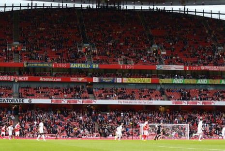 Empty seats at The Emirates.