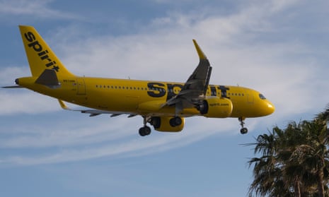 Spirit Airlines aeroplane in the sky